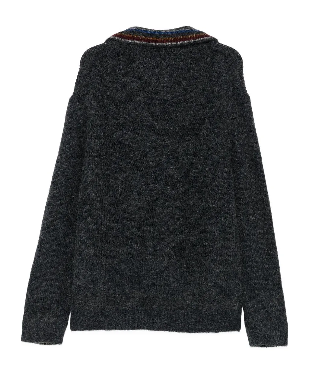 Ps Paul Smith Half-Zip Striped-Collar Jumper