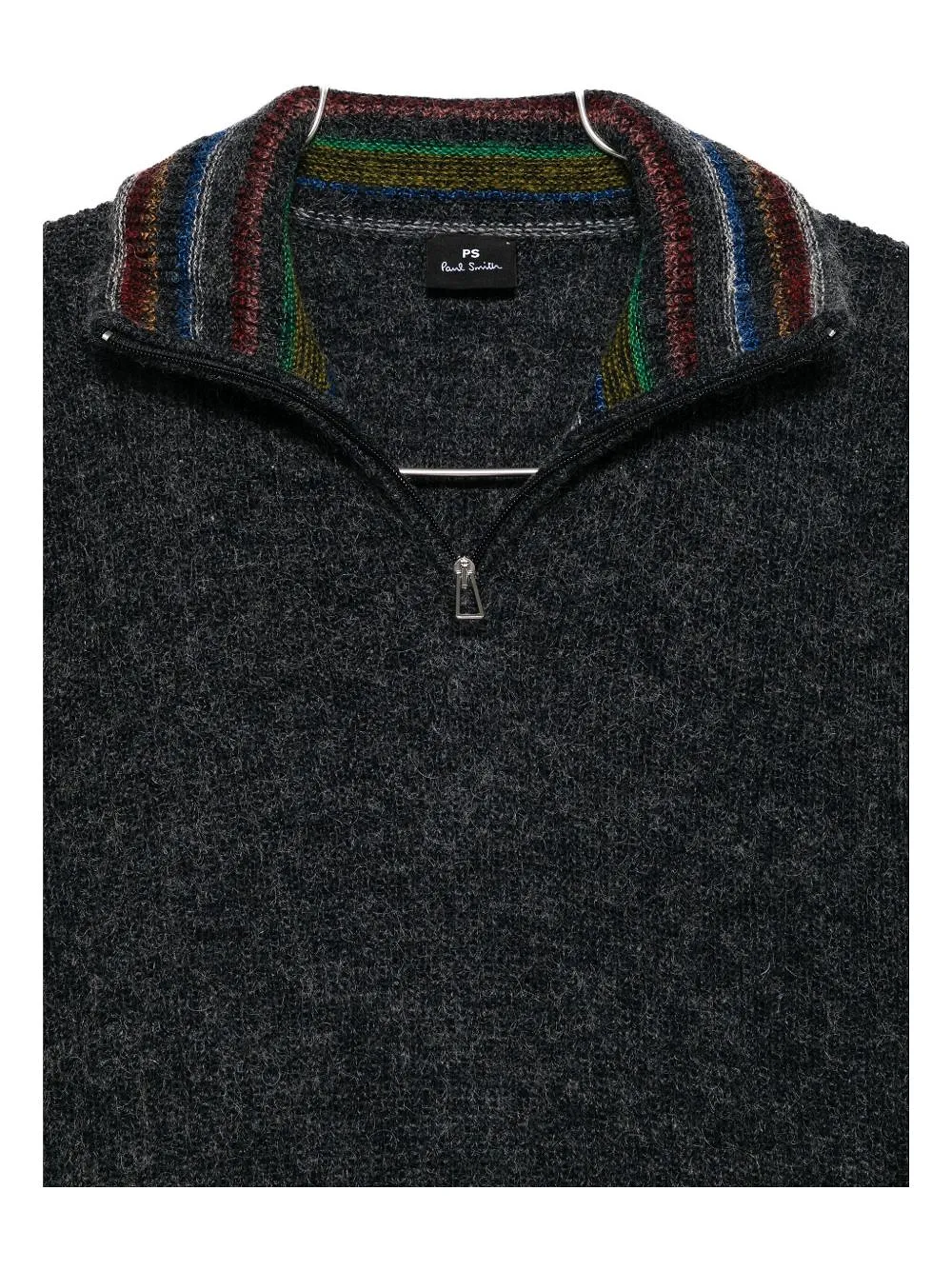 Ps Paul Smith Half-Zip Striped-Collar Jumper