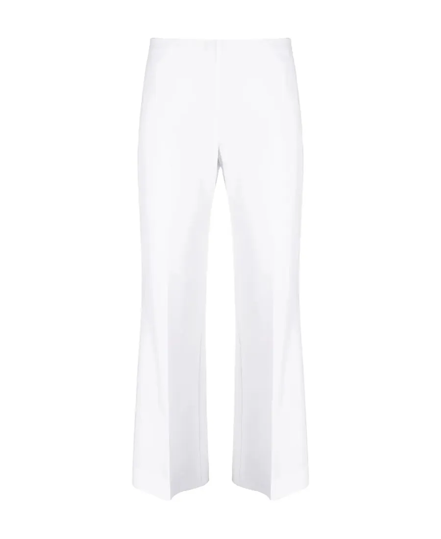 Stretch-Wool Flared Cropped Trousers