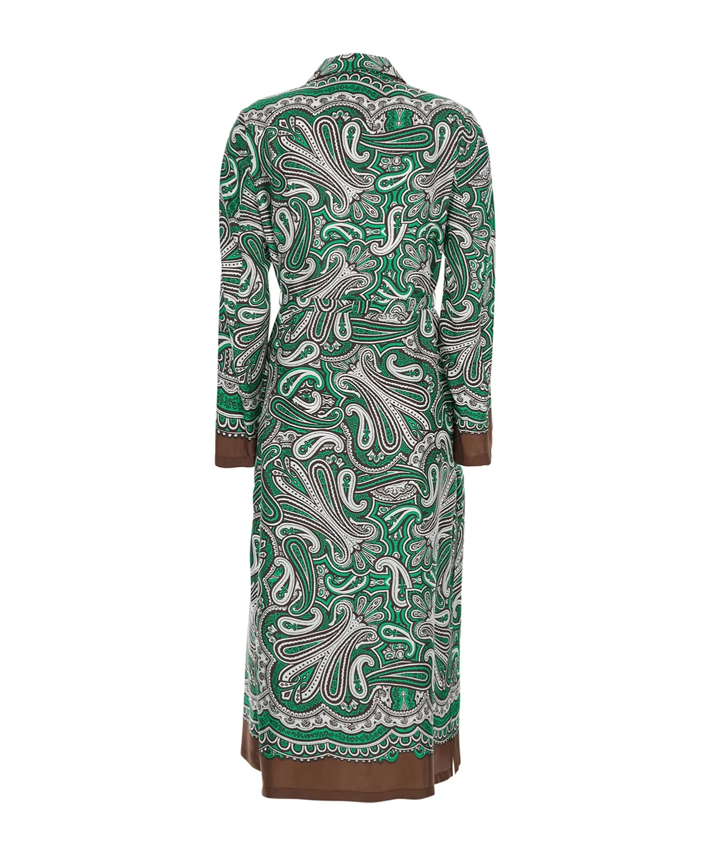 Twill Stampa Foulard Long Cardigan