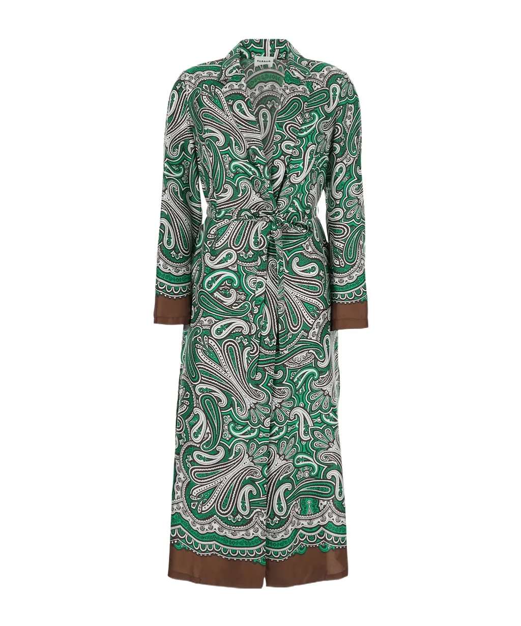 Twill Stampa Foulard Long Cardigan
