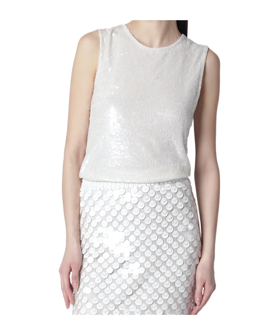 White Sequin Top