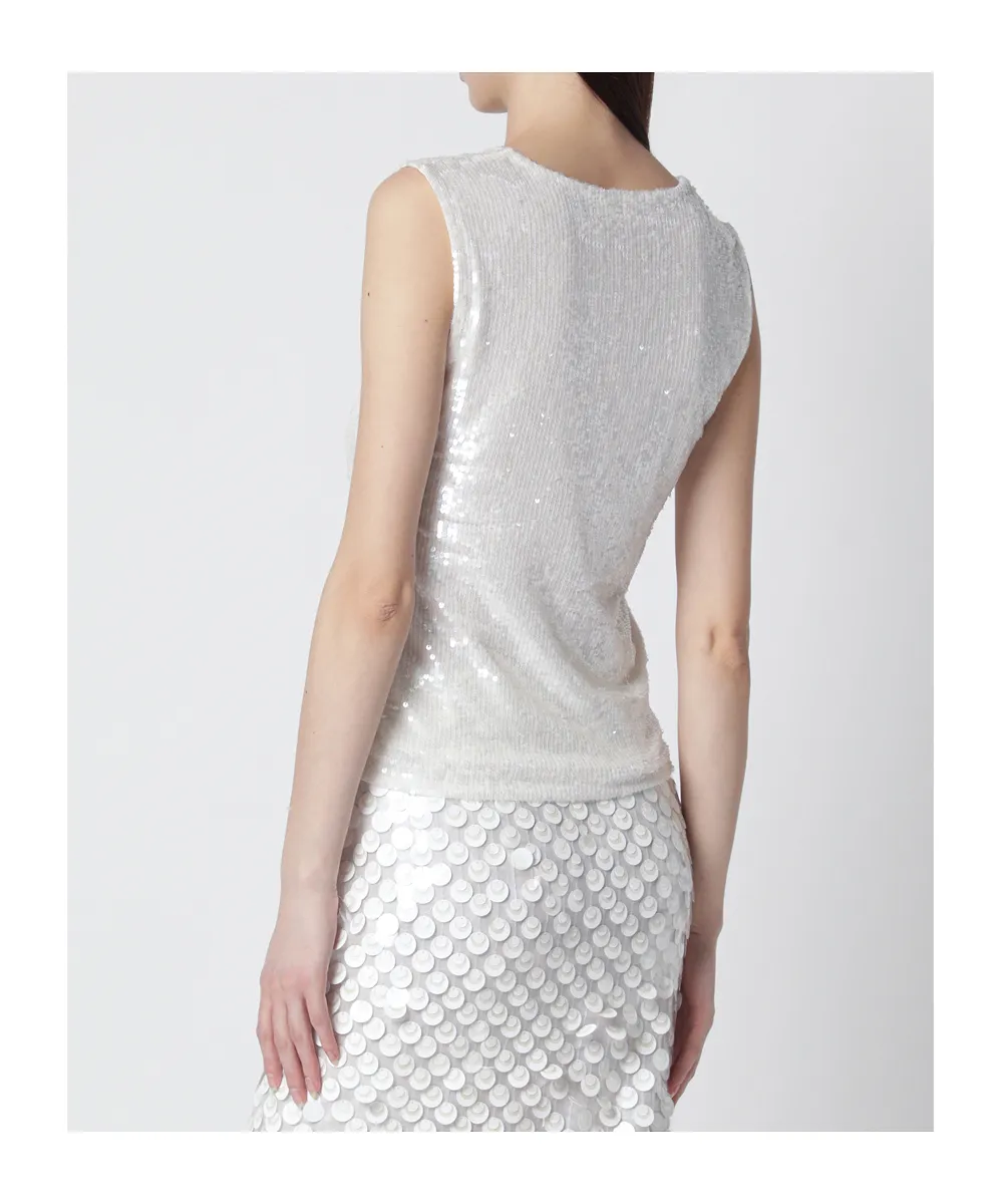 White Sequin Top