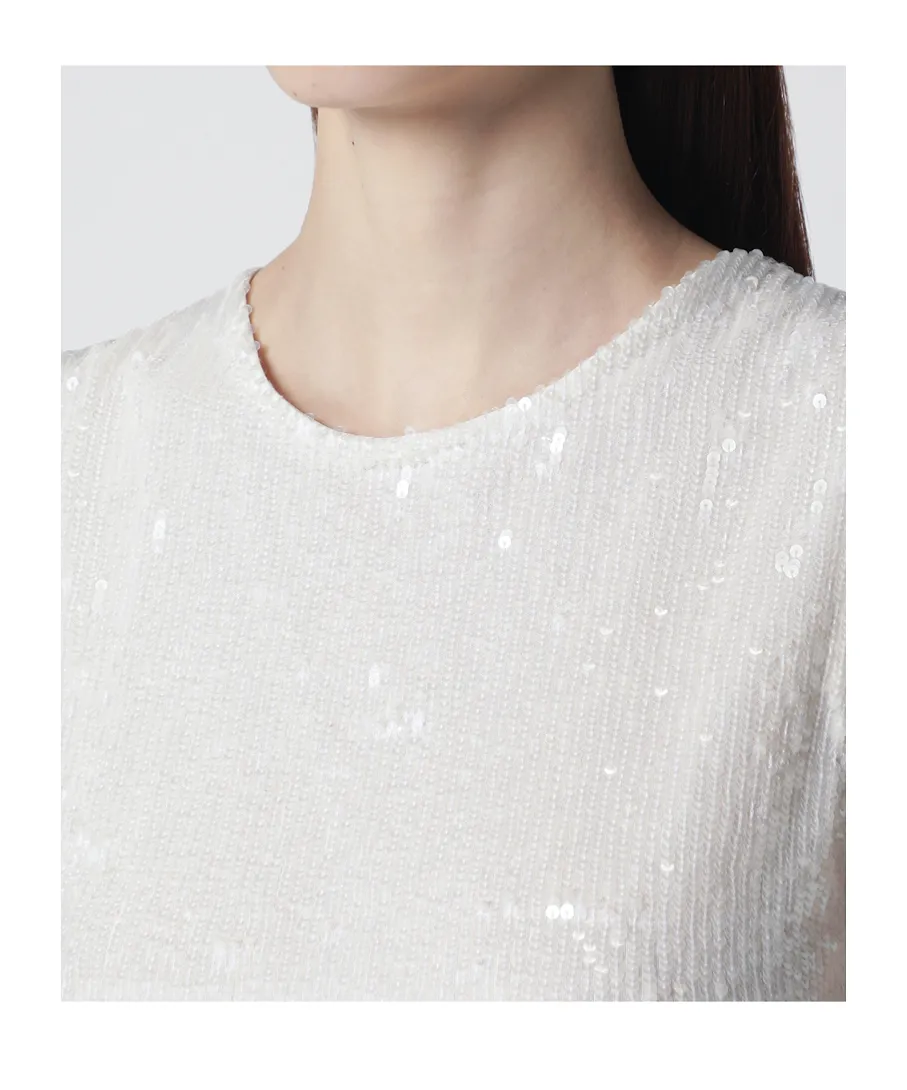 White Sequin Top