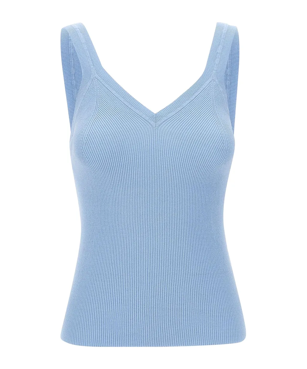 Fine-Ribbed Tank Top