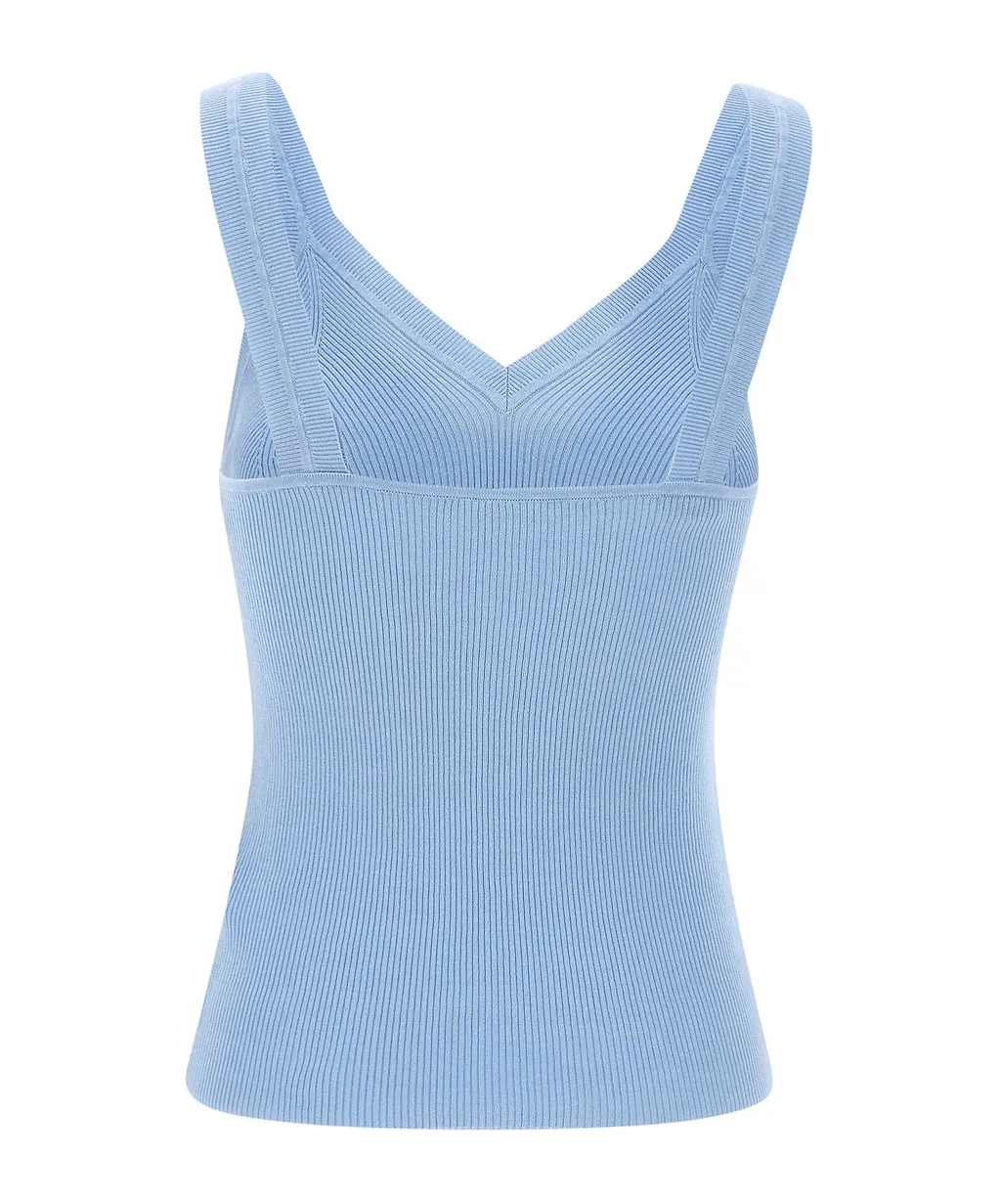 Fine-Ribbed Tank Top