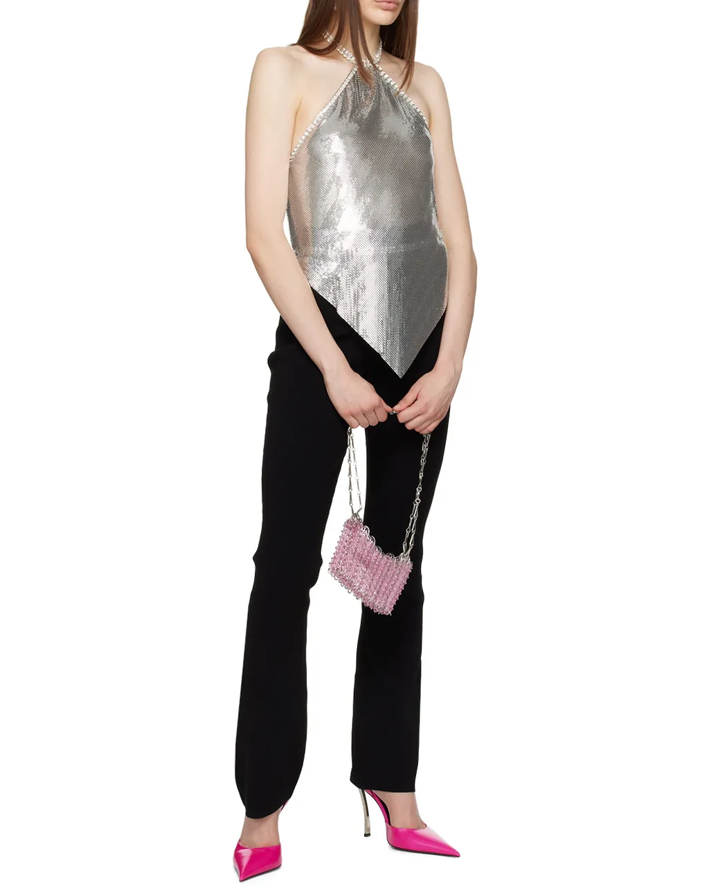 Crystal-Embellished Flared Trousers