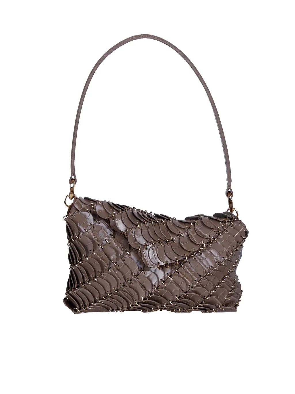 Disc Leather Shoulder Bag