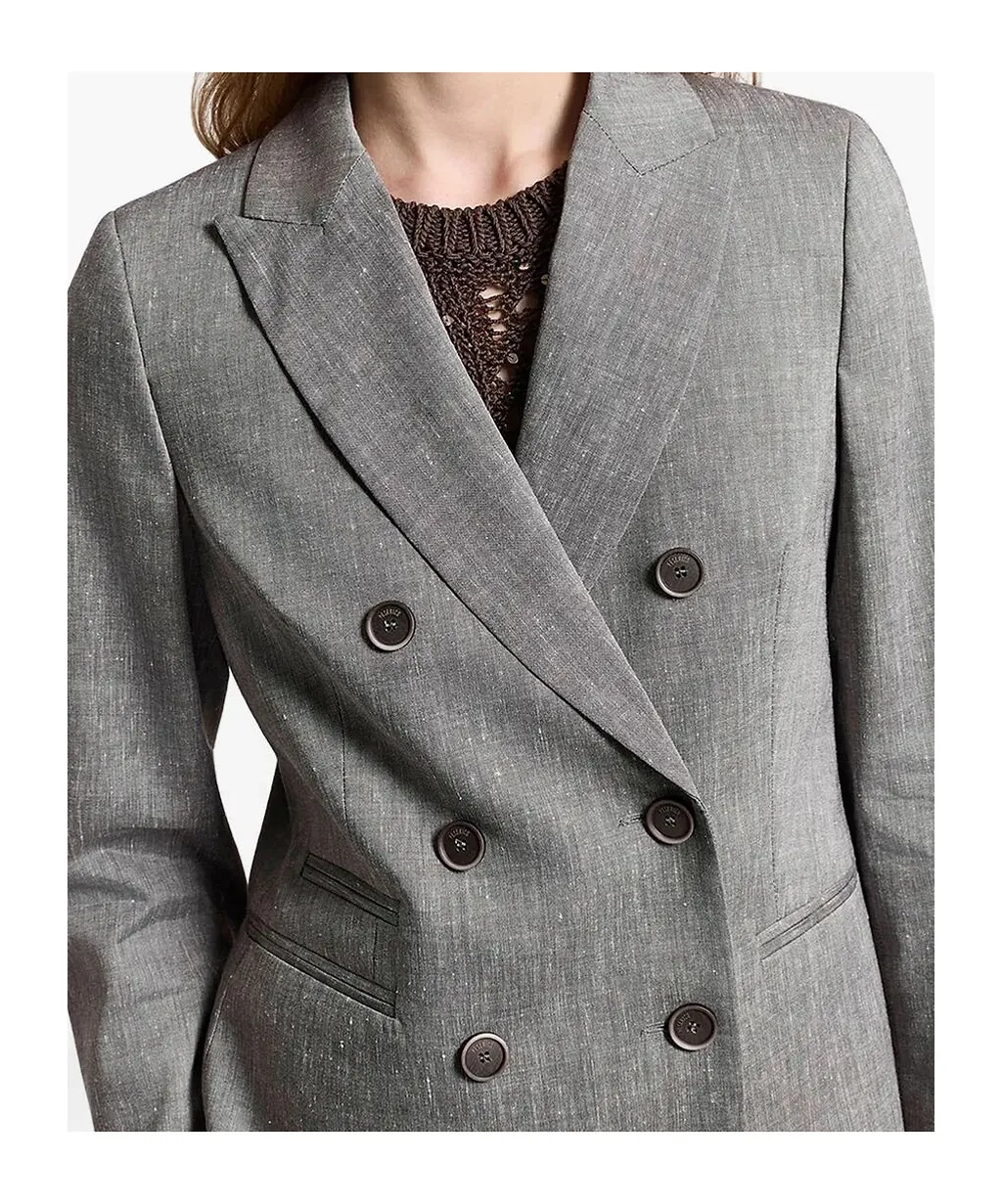 Peserico Double-Breasted Regular-Fit Blazer