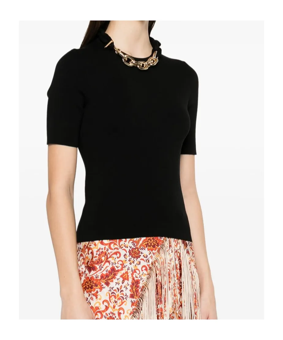 Paco Rabanne Chain Link-Detailed Crewneck Top