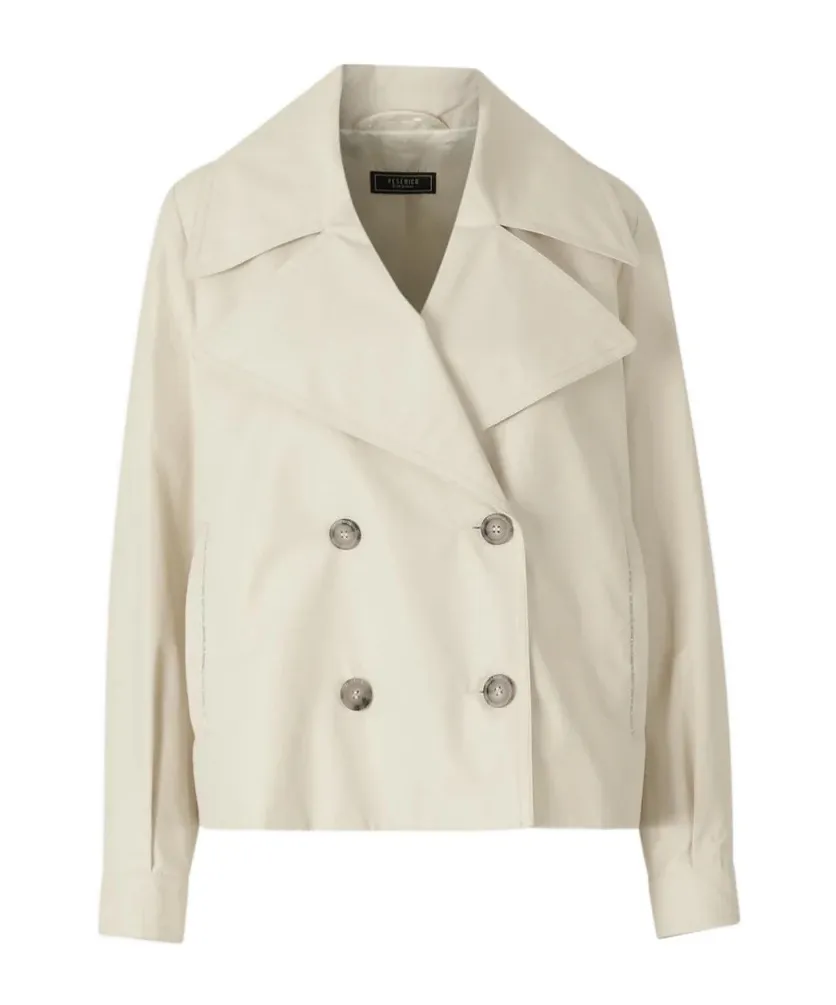 Peserico Double-Breasted Short Trench Coat