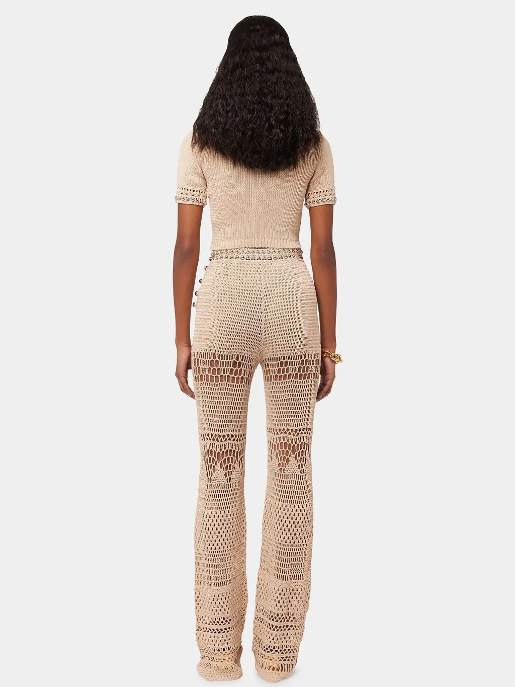 Paco Rabanne Flared Knitted Trousers