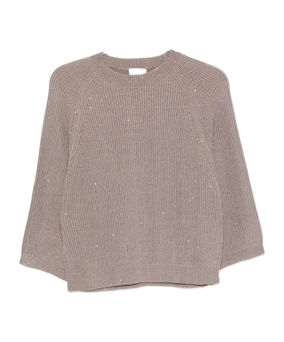 Embellished Ribbed-Knit Sweater