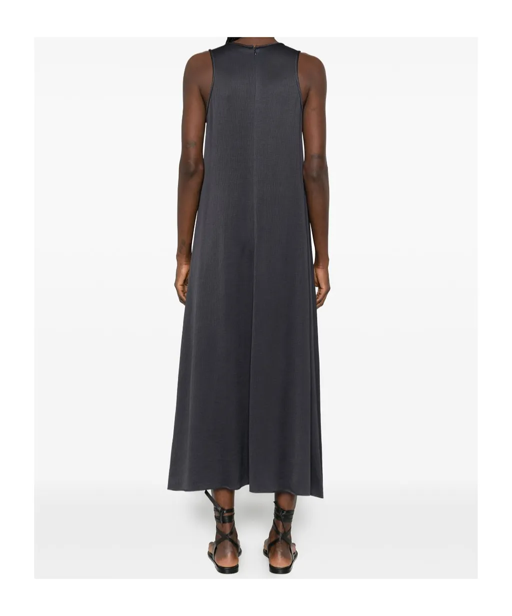 Embellished-Neckline Midi Dress