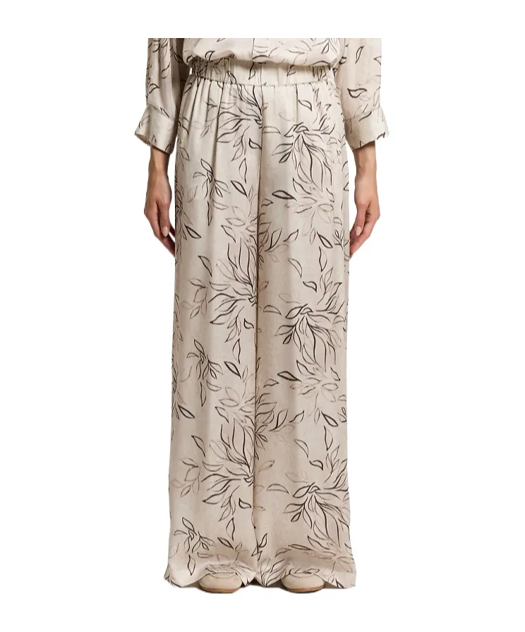Peserico Printed Wide-Leg Pants