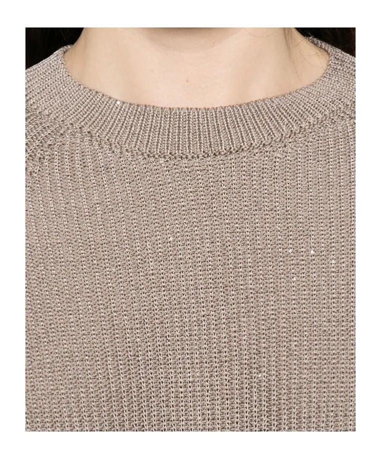 Embellished Ribbed-Knit Sweater