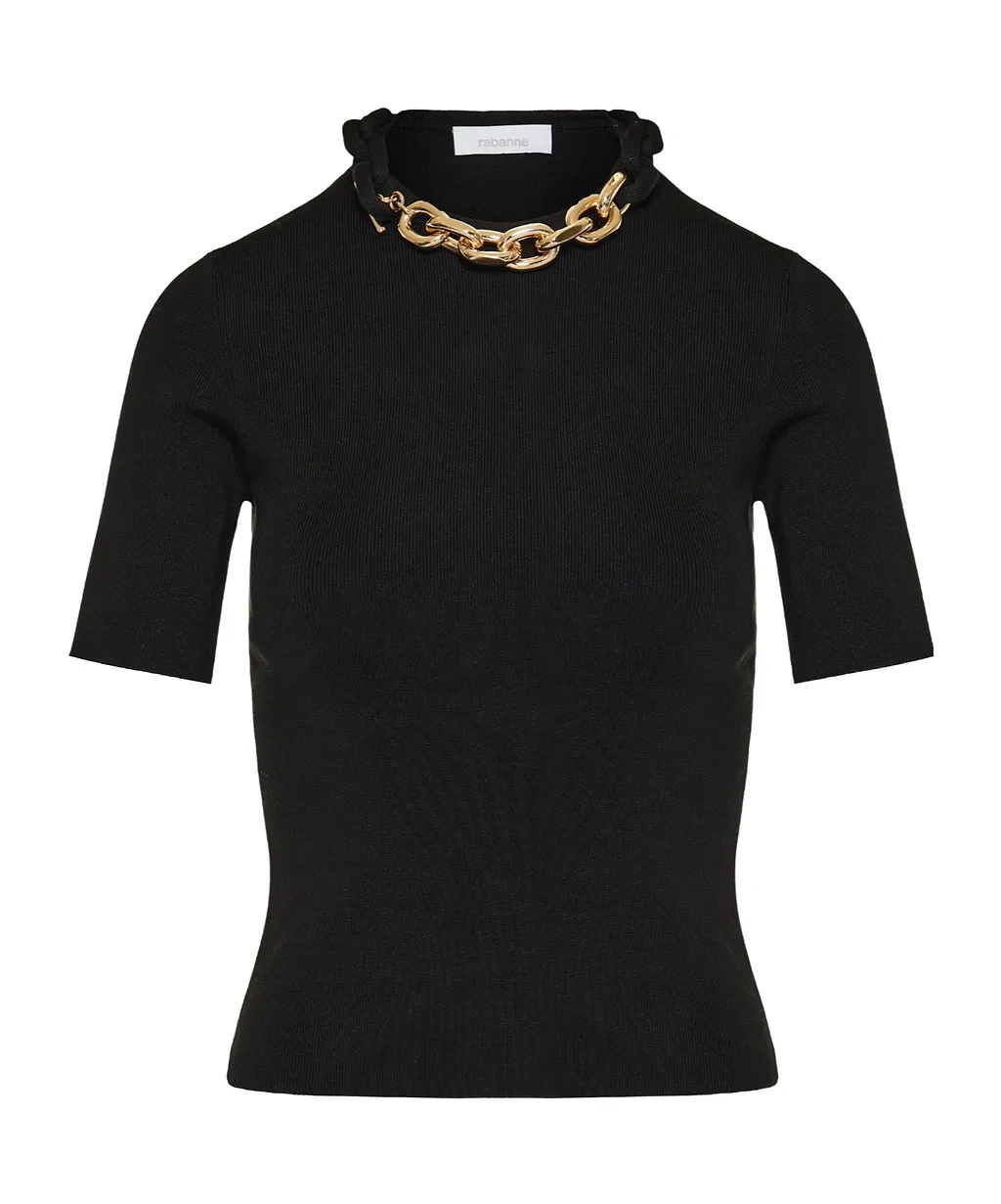 Rabanne Chain Detail Knitted Top