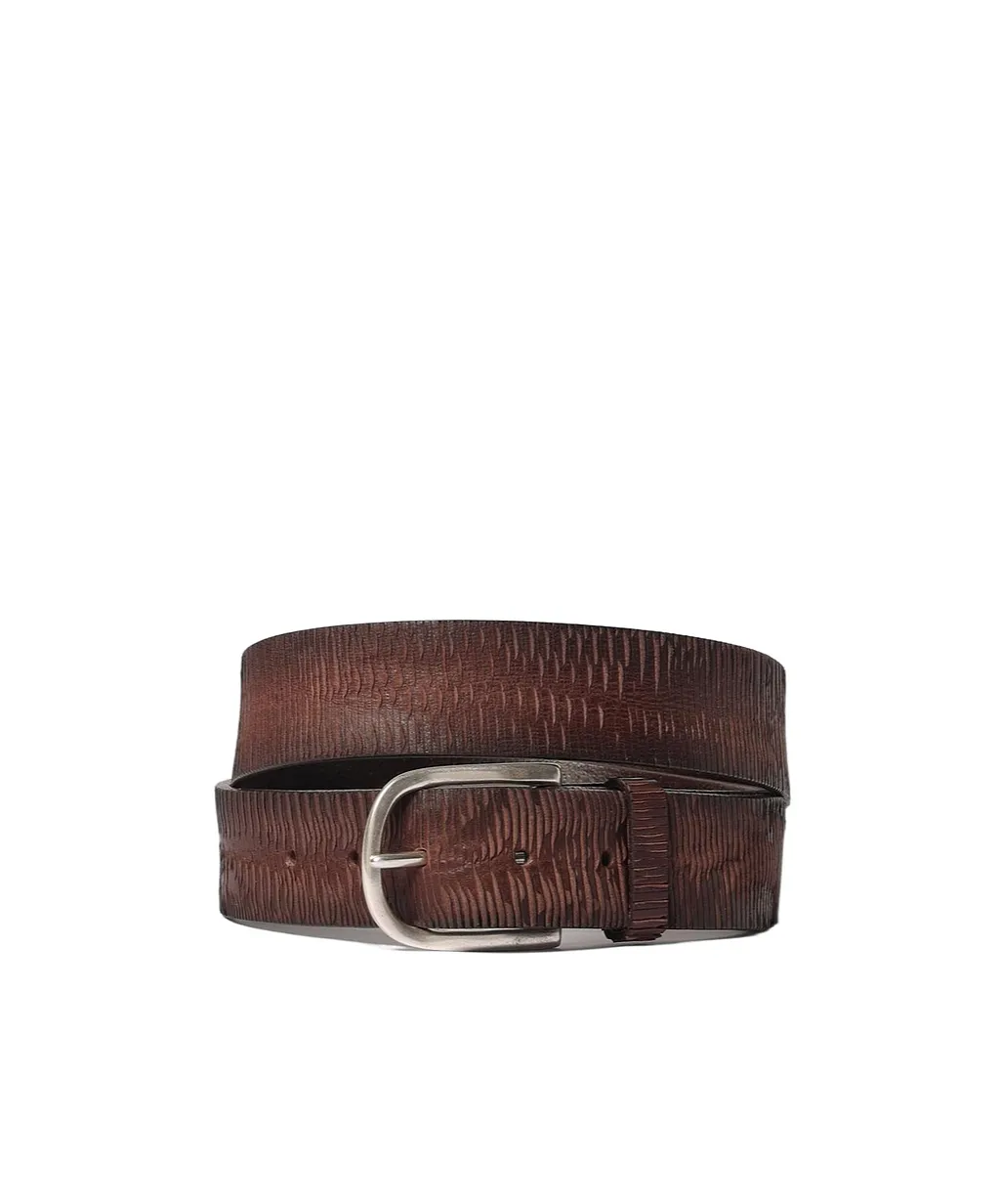 Textured-Finish Leather Belt
