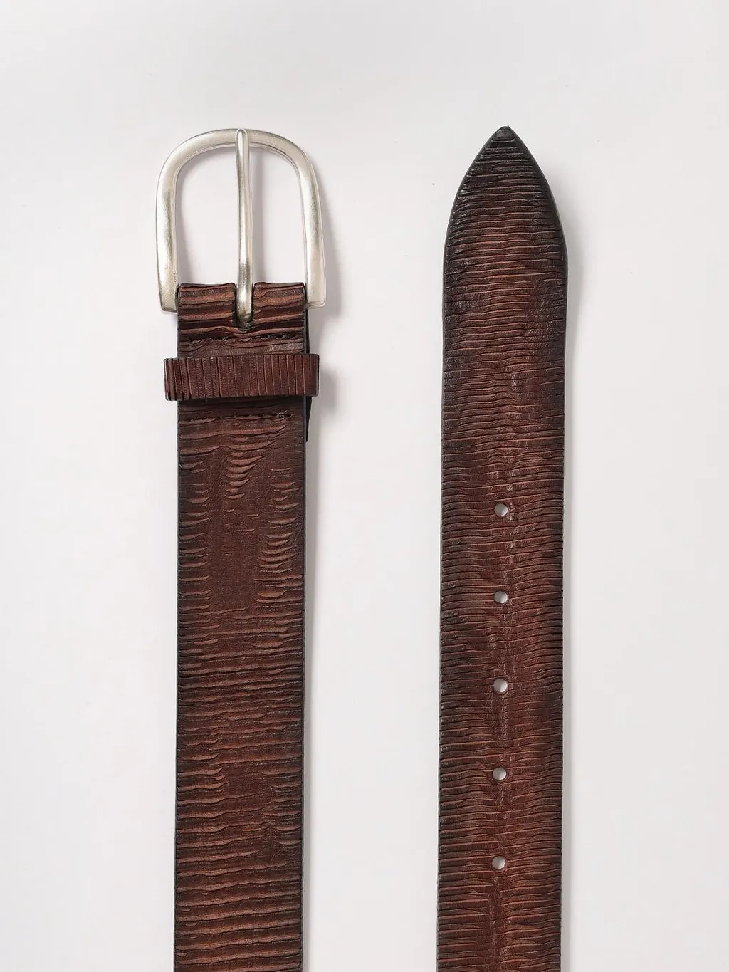 Textured-Finish Leather Belt