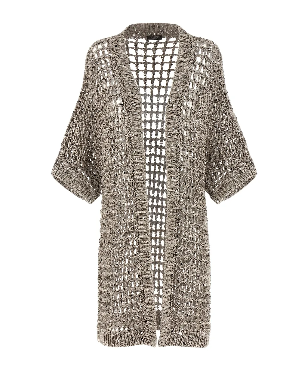 Peserico Sequinned Mesh Cardigan