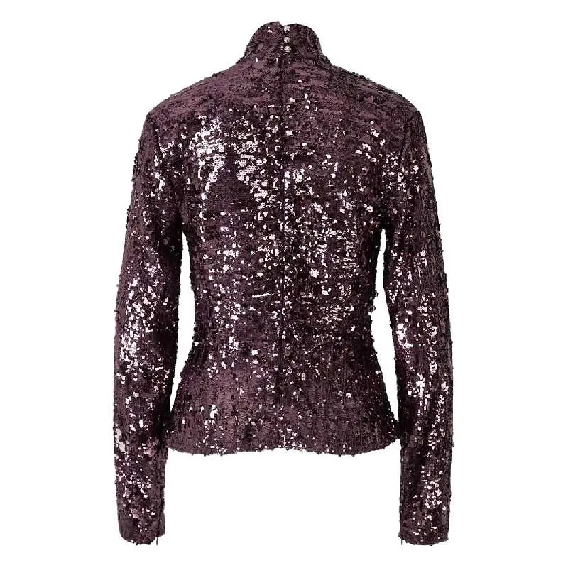 Sequin-Detail Long-Sleeve Top