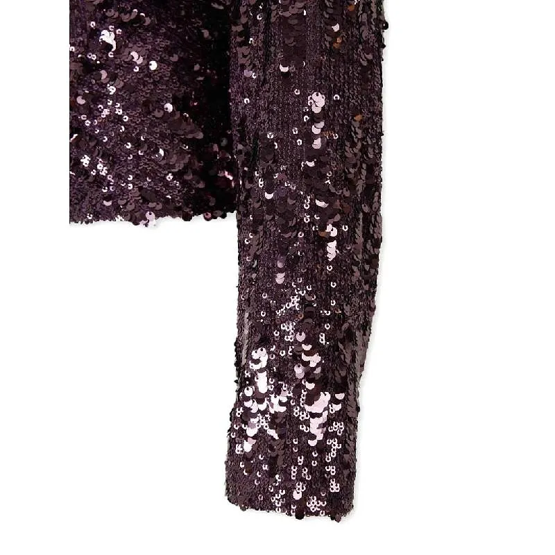 Sequin-Detail Long-Sleeve Top