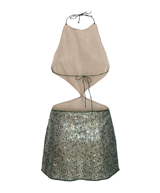 Decorative Hollowout Mini Dress