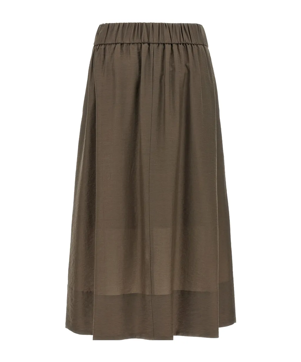 Peserico Pleated A-Line Midi Skirt