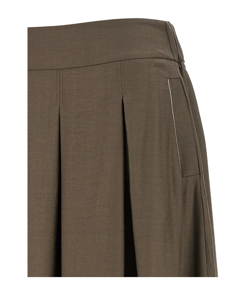 Peserico Pleated A-Line Midi Skirt