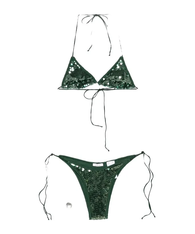 OsÉRee Marylin Sequin Triangle Bikini Set