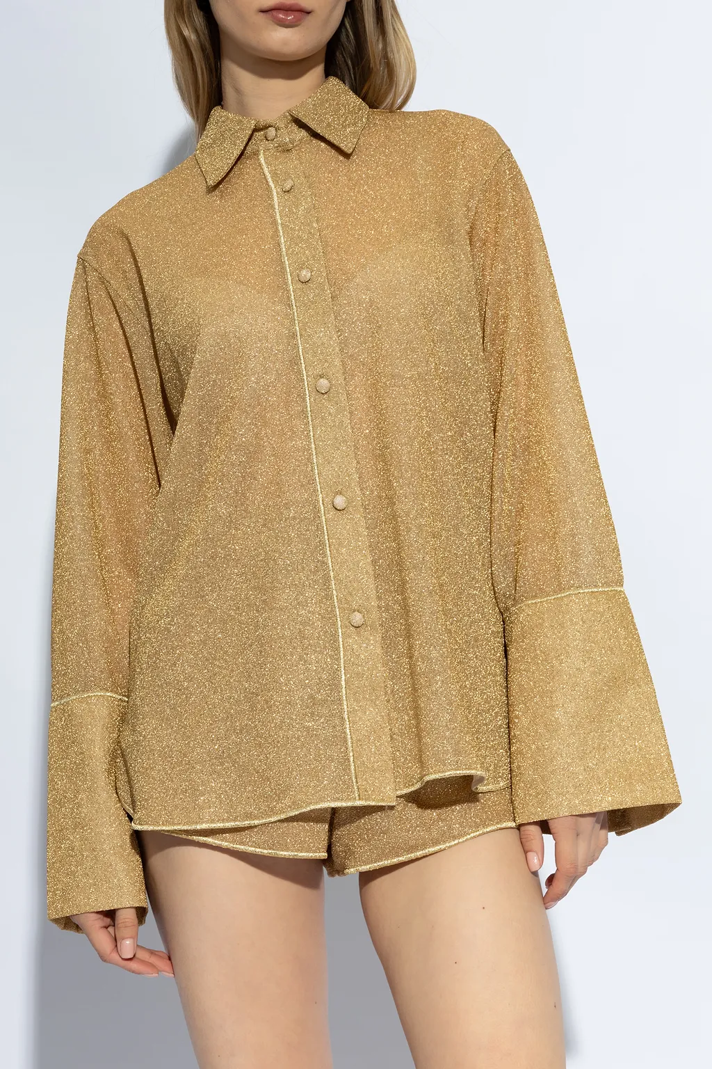 OsÉRee Lumiere Flared-Sleeve Shirt