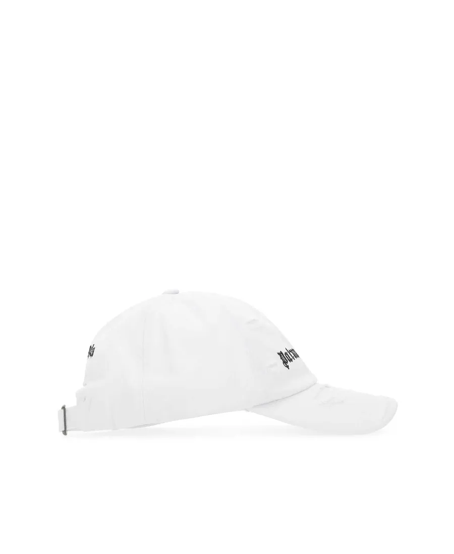 Logo-Embroidered Distressed-Effect Cap
