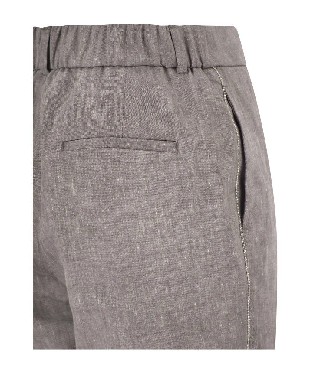 Peserico Straight-Leg Cuffed Pants