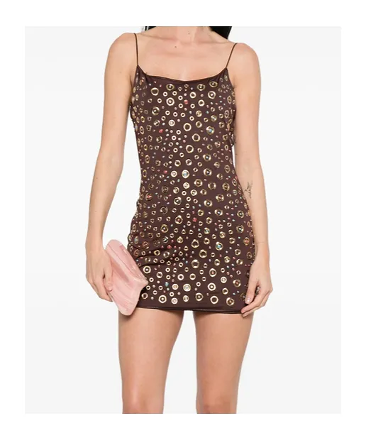 Ring-Embellishment Mini Dress