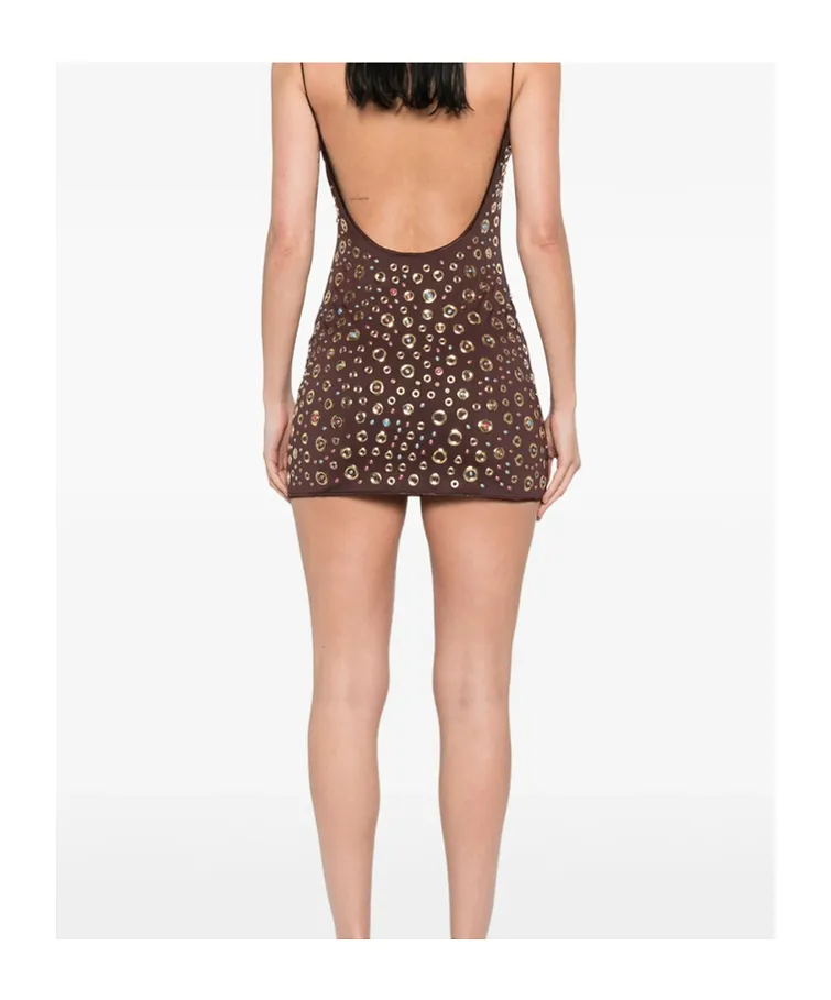 Ring-Embellishment Mini Dress
