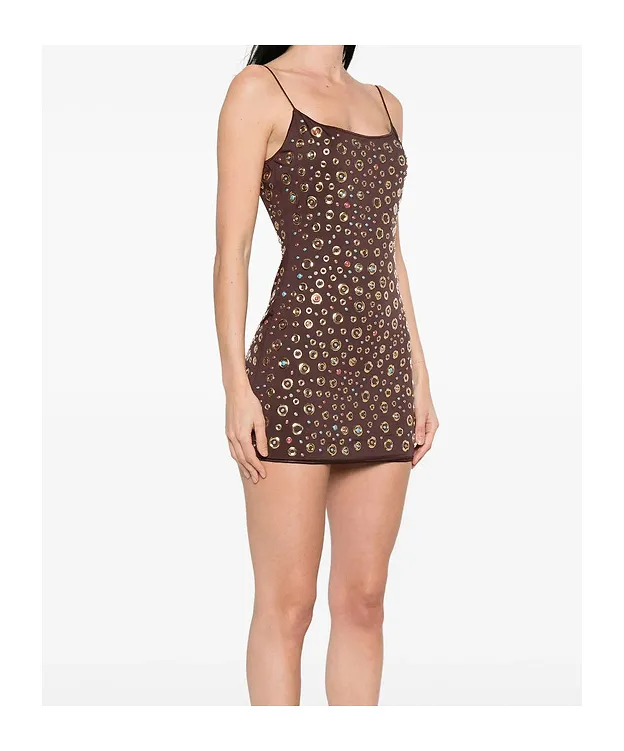 Ring-Embellishment Mini Dress