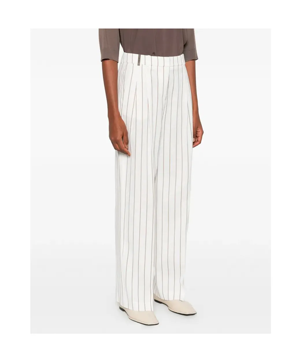 Pinstripe-Pattern Trousers