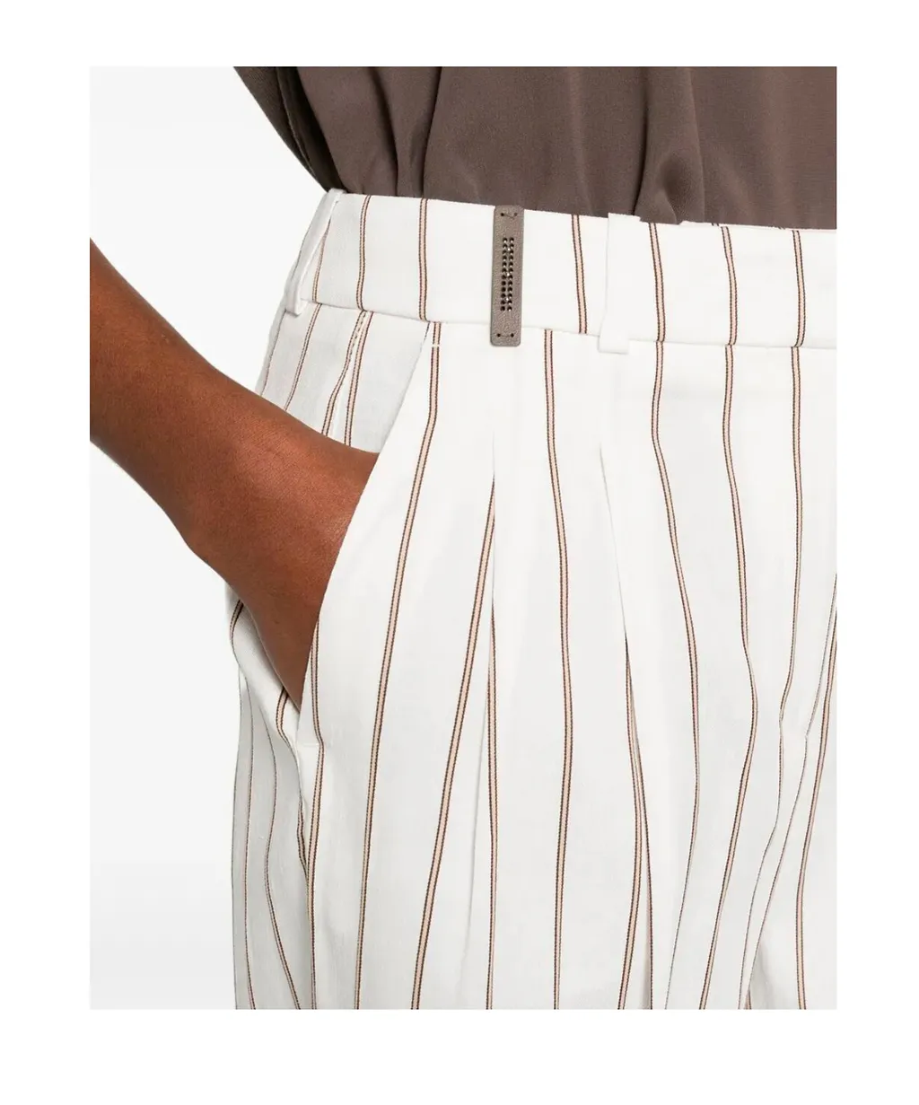 Pinstripe-Pattern Trousers