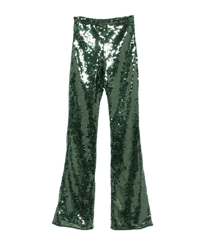 Sequined Details Casual Pants