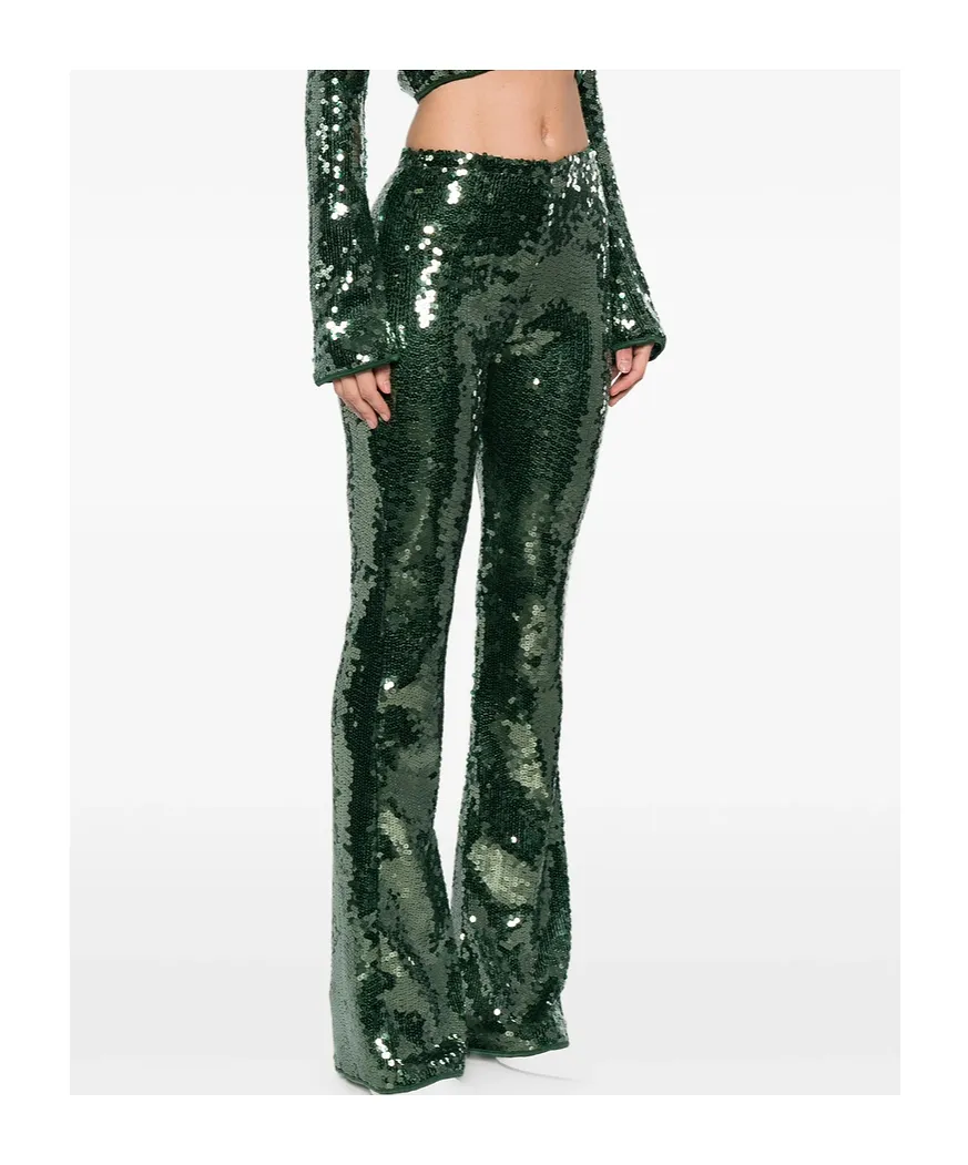 Sequined Details Casual Pants