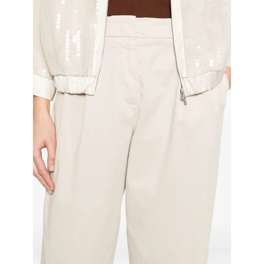 Pleated Cropped Trousers