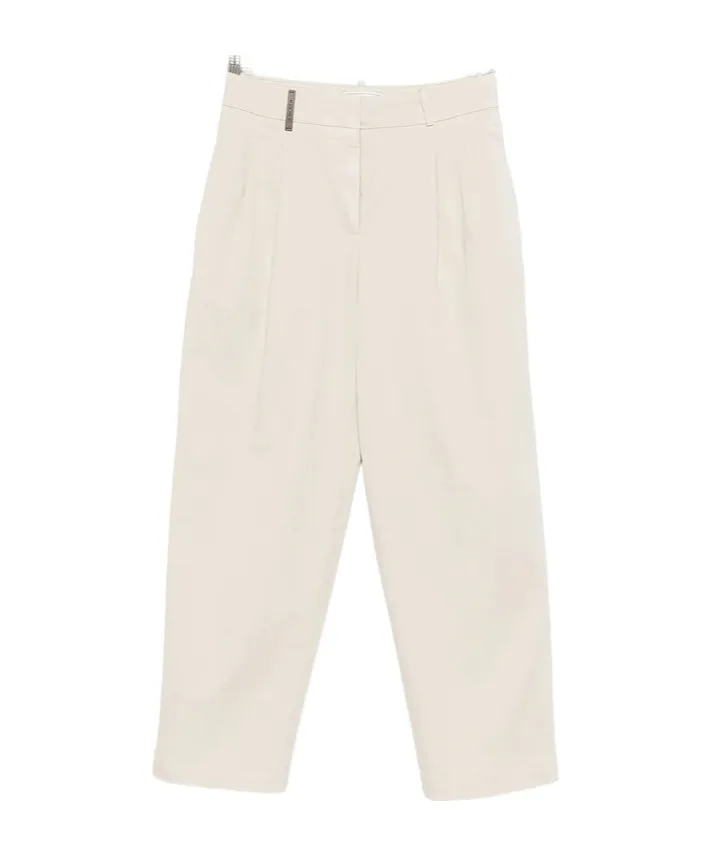 Pleated Cropped Trousers