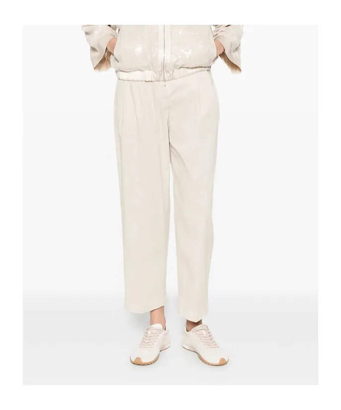 Pleated Cropped Trousers