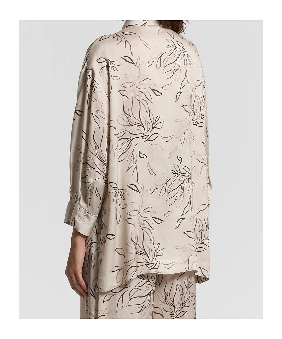 Peserico Leaf Print Longline Shirt