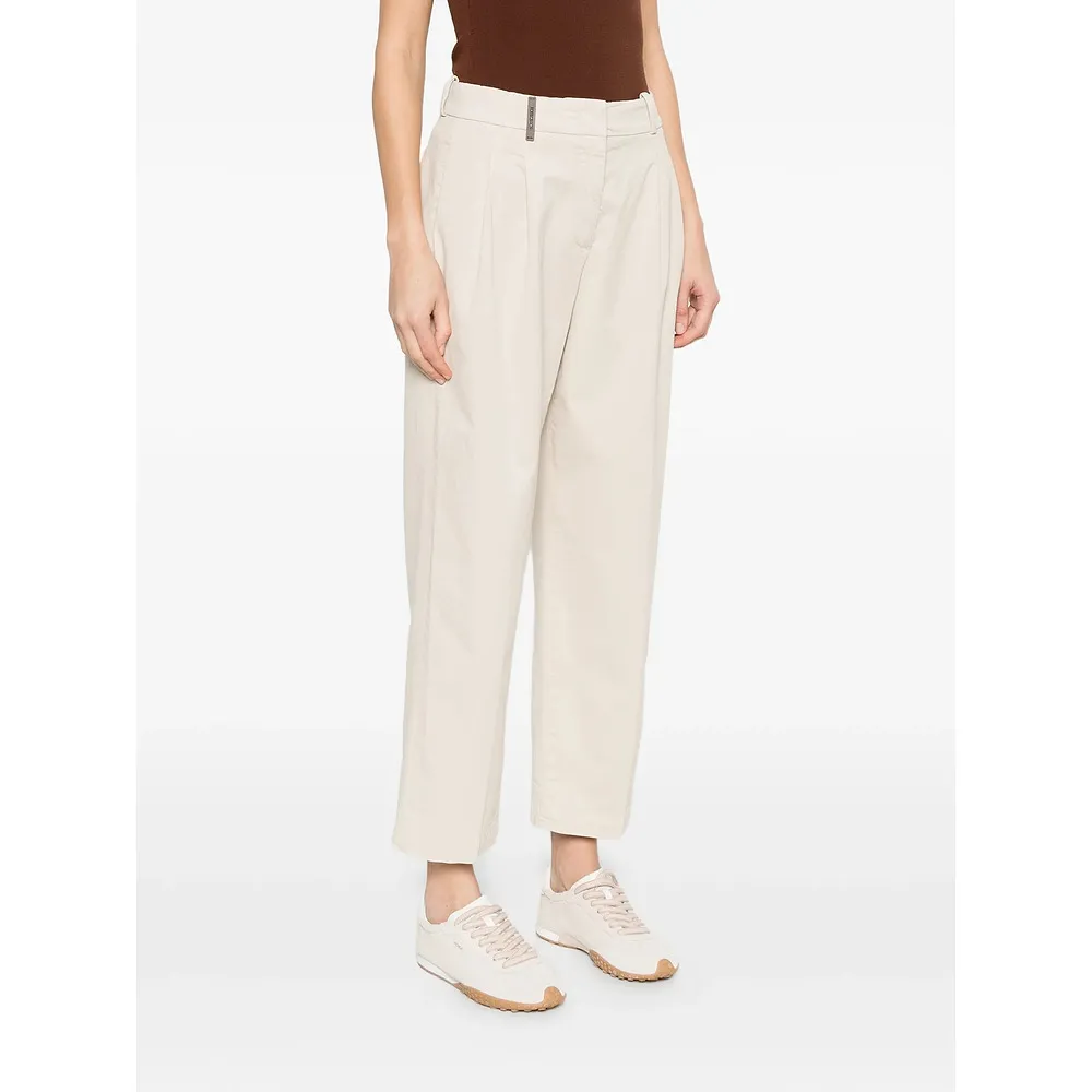 Pleated Cropped Trousers