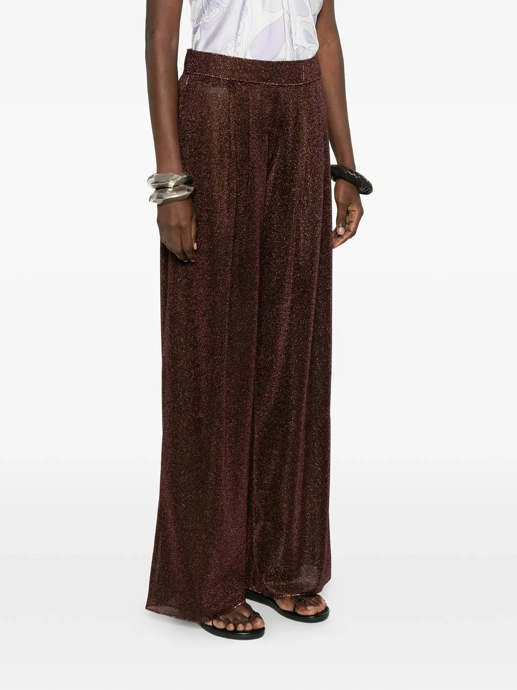 OsÉRee Lurex Wide-Leg Pants