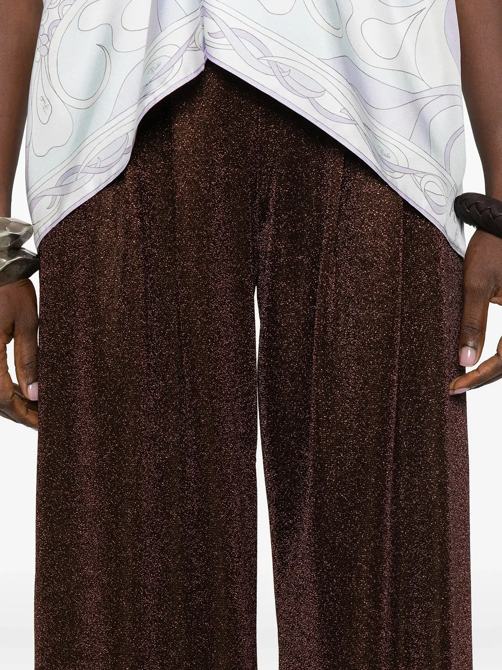 OsÉRee Lurex Wide-Leg Pants