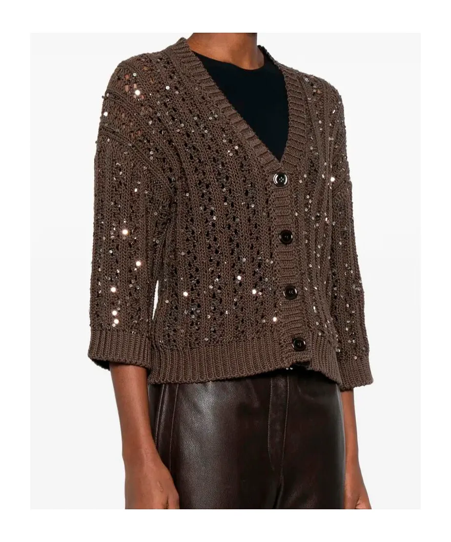 Sequin Button Knitwear