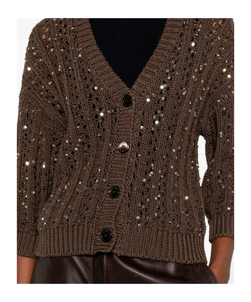 Sequin Button Knitwear