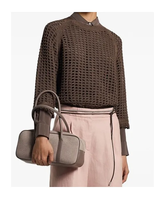Peserico Openwork Fringed Knitted Sweater